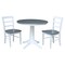 International Concepts 36 in. Round Pedestal Dining Table with 2 Madrid LadderBack Chairs - 3 Piece Dining Set K05-36RT-27B-C2-2 - alternate 4